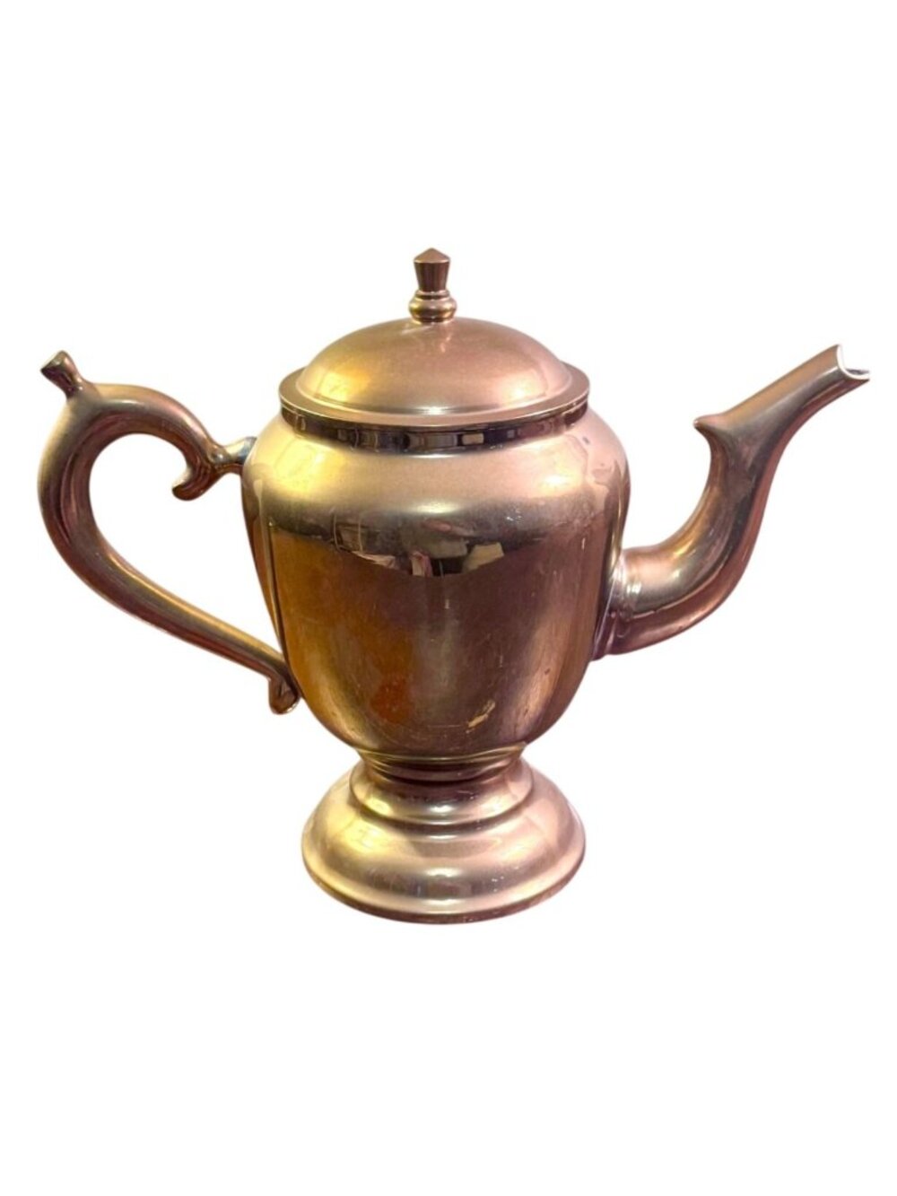 Vintage Brass Teapot With Elegant Handle & Spout Approx. 7"x4" Mid Century